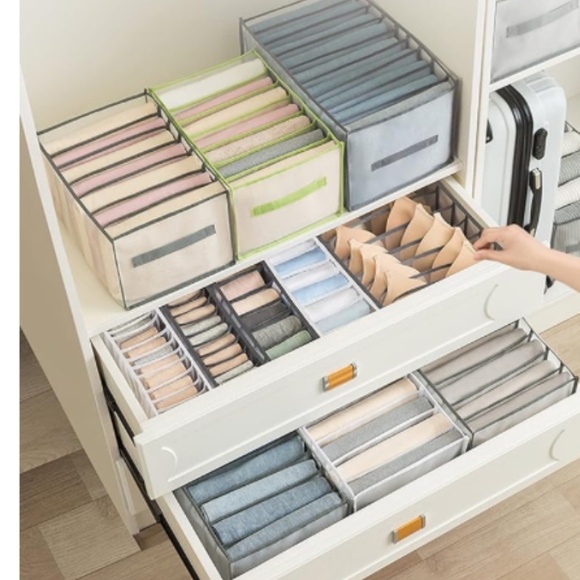 Foldable Clothes Organizer Box, Mesh Closet Underwear Storage Bins, Washable - Picture 3 of 4